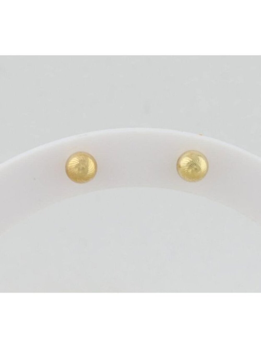 14k Yellow Gold 5mm Textured Ball Bead Earrings Stud Post 3/16"